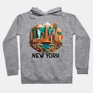 New York city - Statue of Liberty - 3d design Hoodie